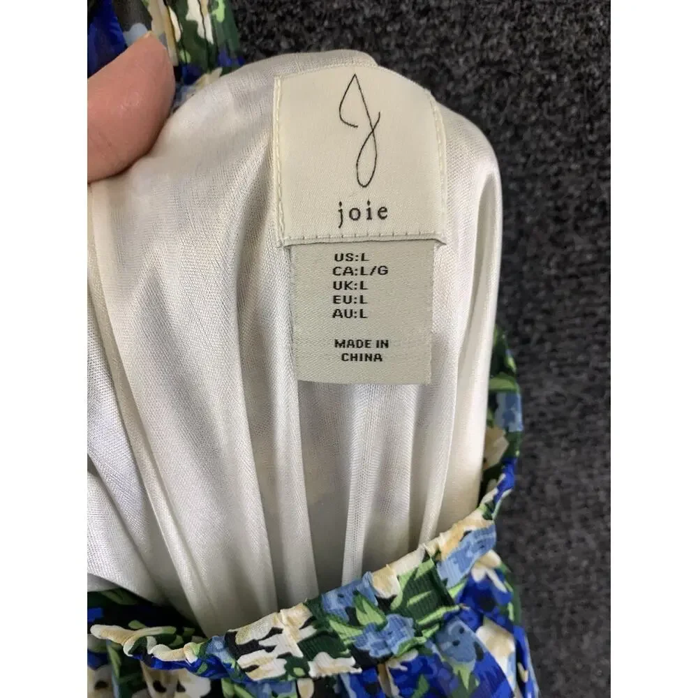 Joie By Anthropologie Maxi Skirt Belt Pull On Floral Blue Size Large NWOT